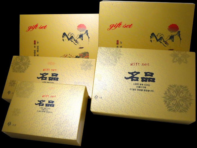 명품 우드락 3호 1박스 40개 금색 정육 명절 고기 선물 포장 세트 매장 용품