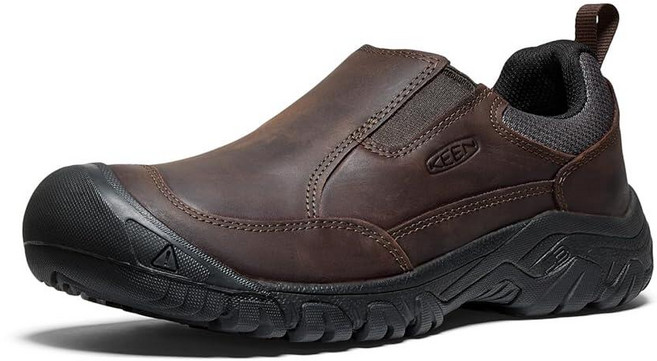 KEEN 남성용 Targhee 3 슬립온 편안한 캐주얼 가죽 뮬 다크 어스/멀치.