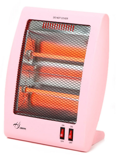 2단 쿼츠 히터 미니 소형 석영관 화이트/핑크 700, 핑크 Y800