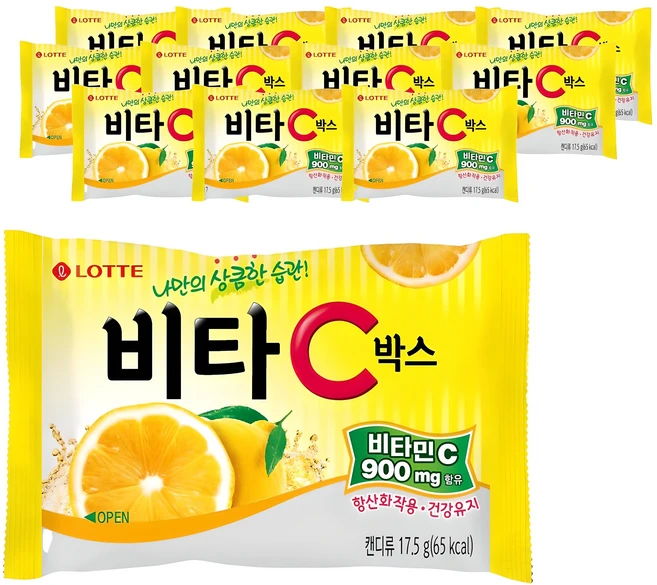롯데웰푸드 비타C박스 캔디, 17.5g, 12개 - 쿠팡