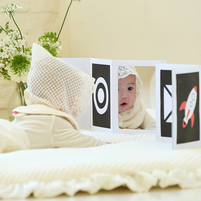 폴라비 신생아 초점책 병풍 흑백 컬러 양면, 1개, 멀티