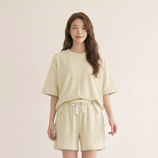 드마엘 여성 엔토 루즈핏 투피스 반팔 트레이닝복 세트 (4color)+델로나