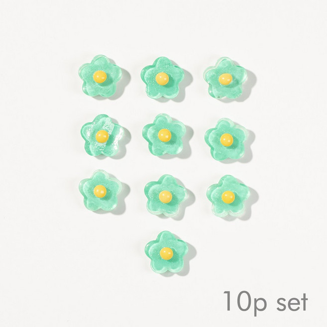 에버피크 플라워 냉장고 인테리어 자석 마그네틱, 투명그린플라워10p