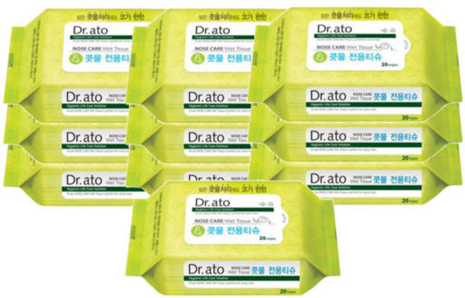 [닥터아토] 콧물전용티슈20매(휴대용) 10팩, 60g, 20개입, 10개
