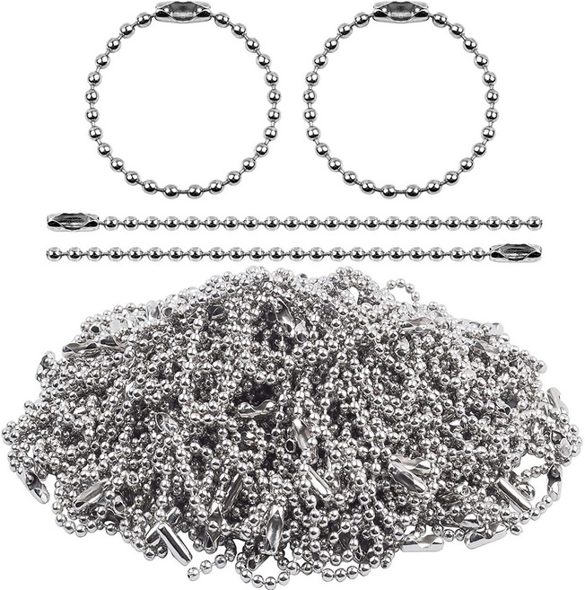 12cm 군번줄 실버, 1세트, 100개