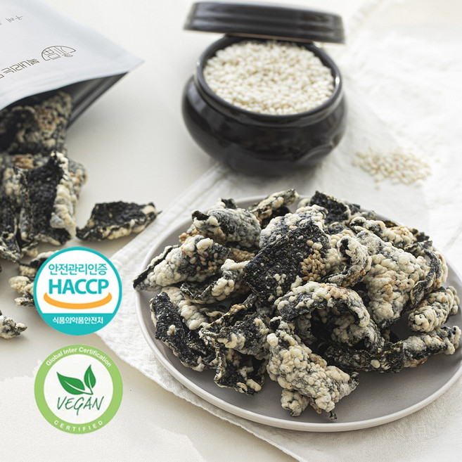 수제 찹쌀 김부각 맥주안주 건강간식 40g, 9개