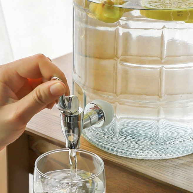 숨쉬는 효소병 매실청통 과일주 발효 병 과실주 대용량 유리병 12L, 디스펜서 효소병 15L, 1개