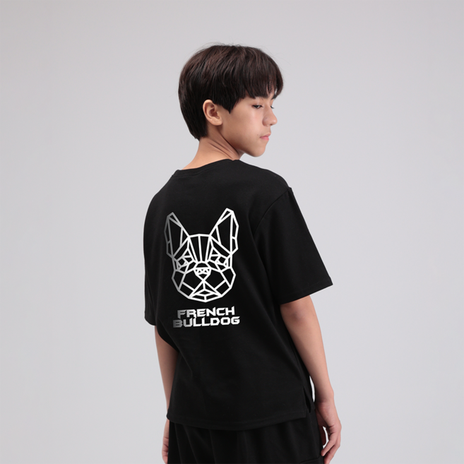 국내 생산 마고 주니어 그라데이션 불독 라운드 특양면 반팔 티셔츠 키 140 150 160 170