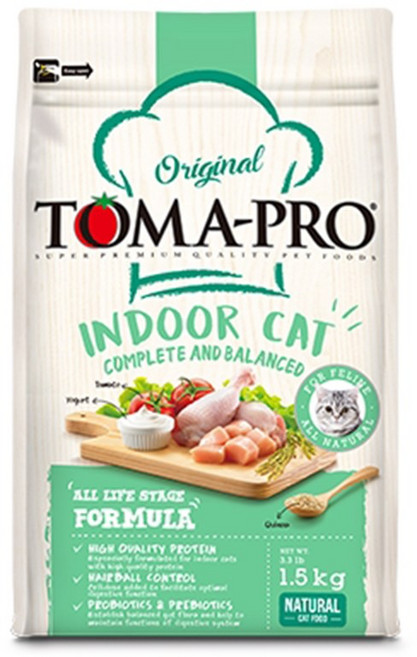TOMA-PRO 室內貓 全齡階段 低活動量 雞肉+米, 1.5kg, 1包, 雞肉 + 米飯