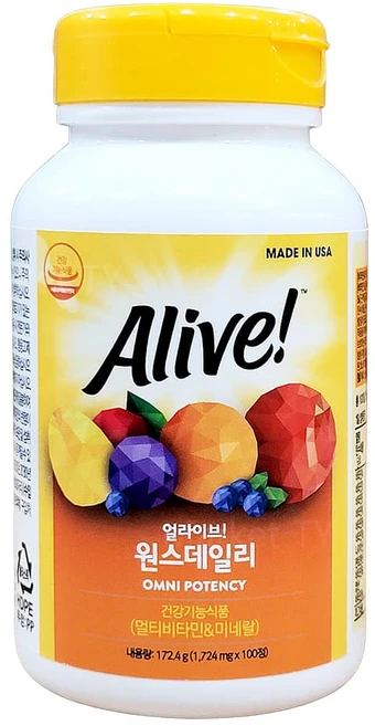 얼라이브 원스 데일리 멀티비타민, 100정, 1개 - 쿠팡