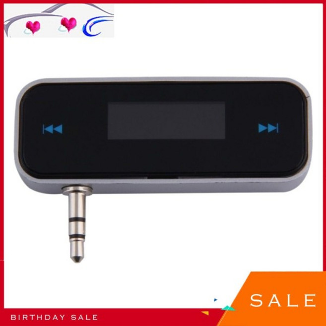 미니 3.5mm 무선 자동차 라디오 음악 오디오 FM 송신기 핸즈프리 변조기 송신기 FM 케이블 LCD 디스플레이