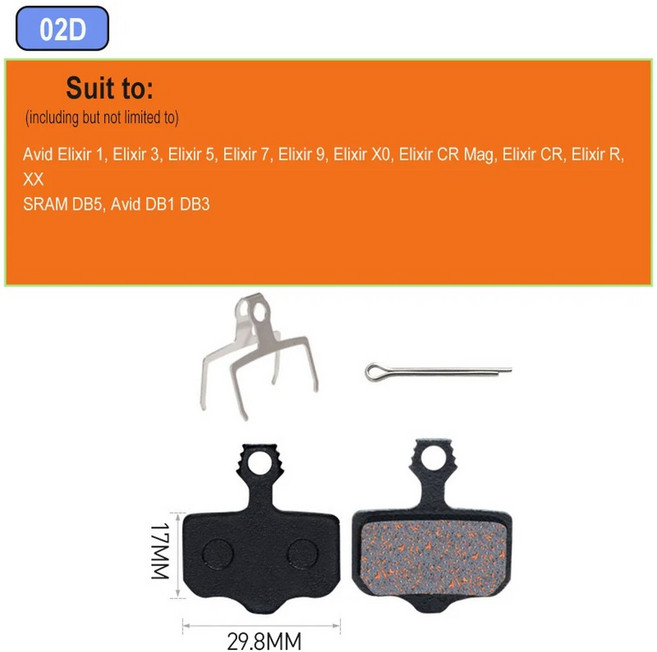 MTB 자전거 유압 반금속 브레이크 B01S 패드 부품 ES 사이클링 ID 디스크 MAGURA, 8)2pair 02D