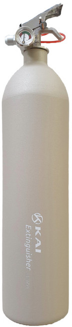 KAI FE-02S輕量化鋁合金泡沫滅火器 - 磨砂奶茶灰（藥劑可重複填充）, 1個