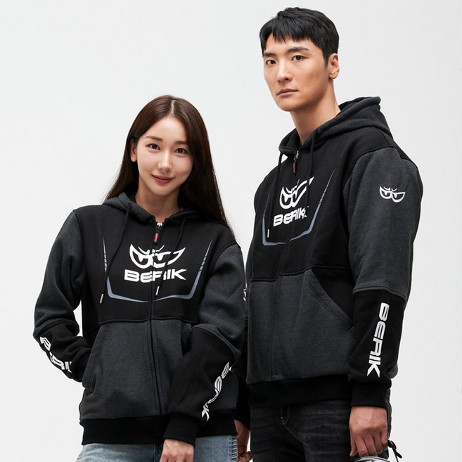 베릭 박시핏 가을 겨울 기모 후드 집업 티셔츠 맨투맨 블랙차콜