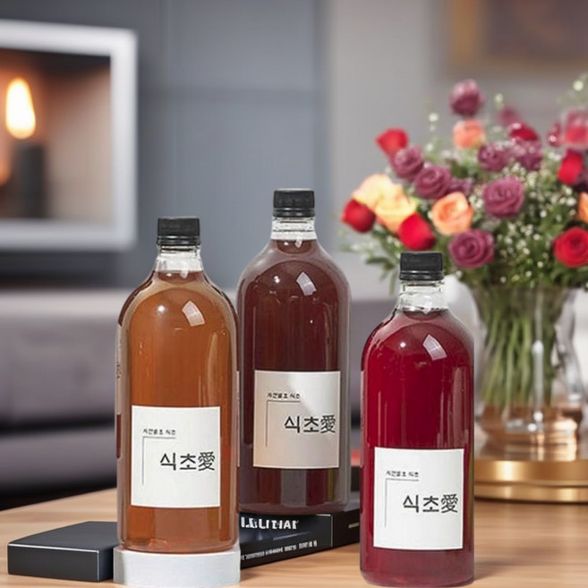 전통 방식으로 만든 자연발효식초 파인애플식초 - 건강한 식탁의, 2개, 1L