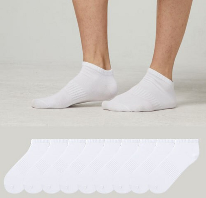 스위스밀리터리 남성용 스포츠 양말 스니커즈 10켤레, 화이트