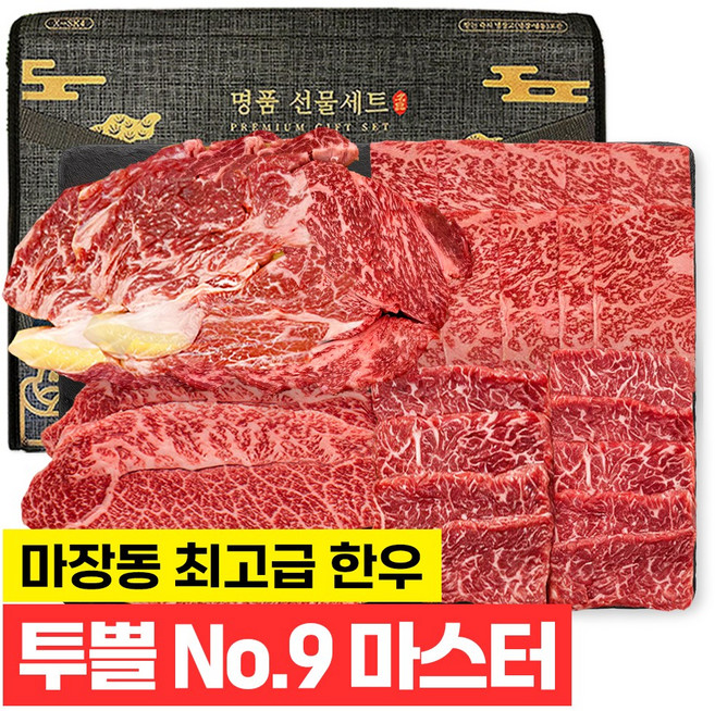 푸드지 마장동 1++(9)등급 투뿔 한우 선물세트 마스터, 1세트, 800g