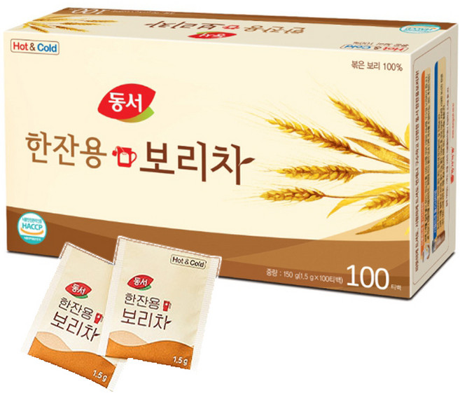 동서 한잔용 보리차 100T, 1.2g, 1개, 100개입