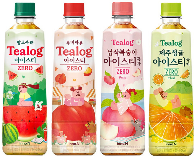 티로그 아이스티 제로 500ml)망고수박6+납작복숭아6+제주청귤6+루비자두 총, 500ml