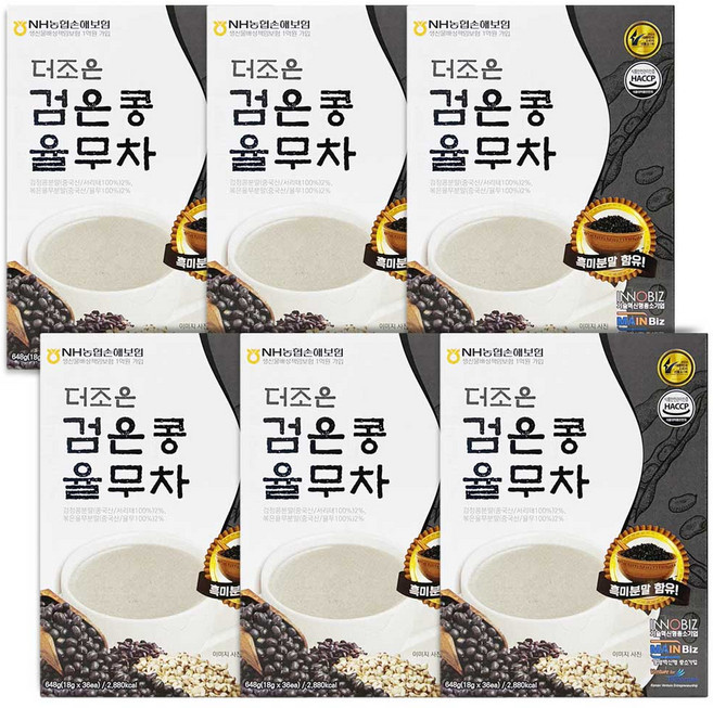 더조은 검은콩 율무차 식사대용 선식 스틱, 6개, 36개입, 18g