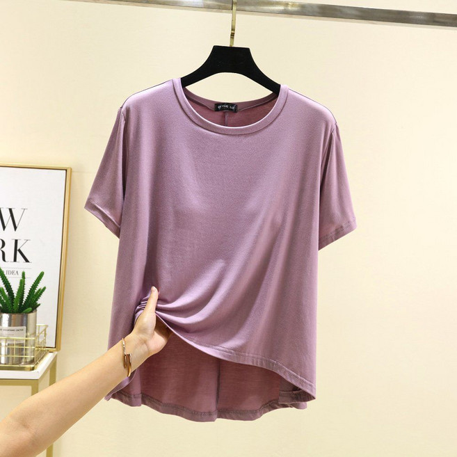 Seofst 여성 브라캡 내장 모달 반팔 티셔츠 빅사이즈