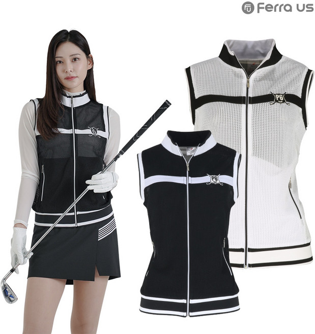 페라어스 여성 골프 스텐드카라 망사 조끼 AVJN6005M1