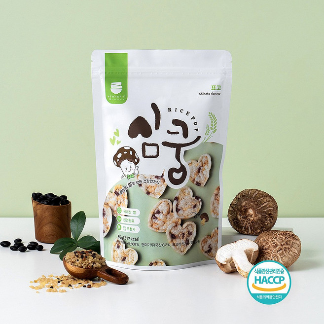 [명성제분]라이스팝 심쿵 표고 (55g), 단품, 55g, 1개