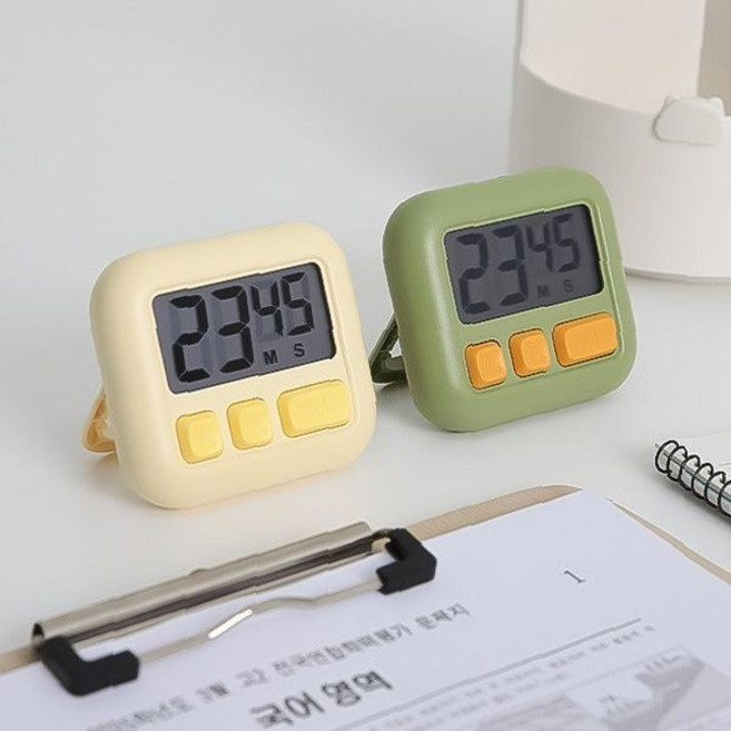 타이머 디지털 뽀모도로 학습집중 시간관리 무소음 휴대용 수험생용 주방용, 1개, 옐로우