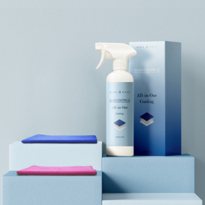 블랙홀 유리막코팅 전용타월포함 500ml 발수코팅 입주청소 유리물때 화장실 거울 세면기 변기 주방 청소, 1개, 0.5L