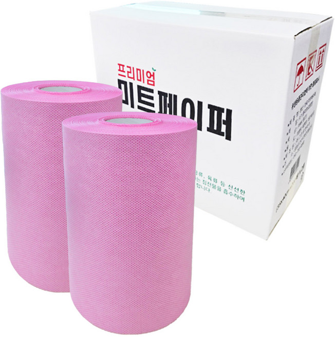 두툼한 프리미엄 미트페이퍼 대용량 업소용, 핑크, 400매(200매X2롤), 1개, 400매