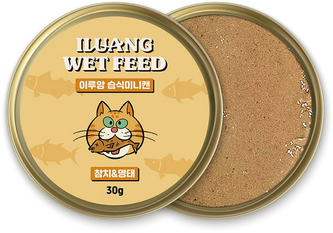 MOG&DOG 韓國 ILUANG 伊魯 輕食布丁杯 貓罐頭 貓餐盒 30g, 1個, ▲鮪魚+明太魚, 鮪魚+明太魚