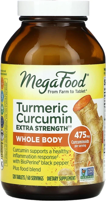 MegaFood 강황 커큐민 엑스트라 스트렝스 전신 475mg 120정(1정당 237.5mg), MegaFood강황커큐민엑스트라스트렝스전신475mg12, 1개, 120정 - 쿠팡