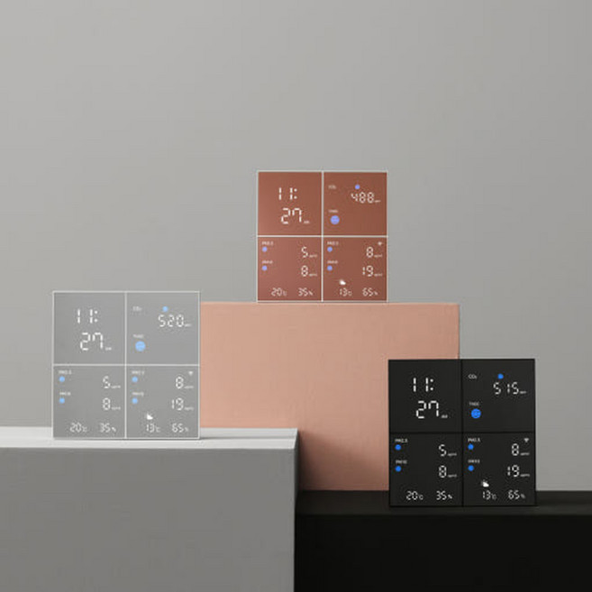 에이오 스퀘어 프로 이산화탄소 실내 미세먼지 공기측정기 EG-AO-SP10, 01.블랙 에디션