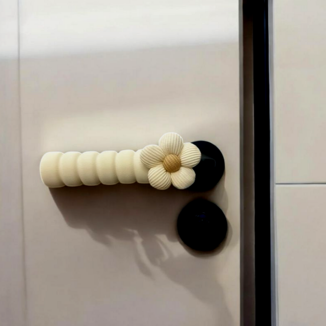 플라워 문콕방지 정전기 방지 충돌 방지 손잡이 보호쿠션 커버2P, 15g, 베이지 2P