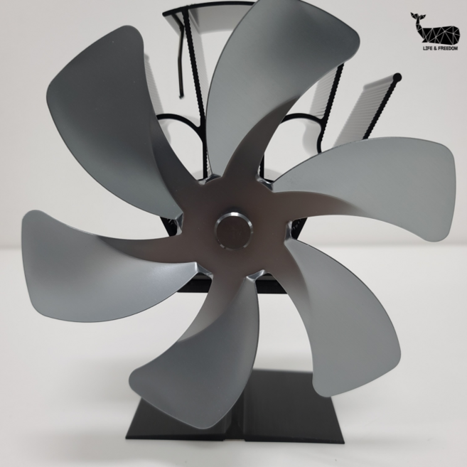 캠핑 무동력팬 무동력 에코팬 써큘레이터 TEF 화목 난로 난방, 1개, 에코팬 6P 실버