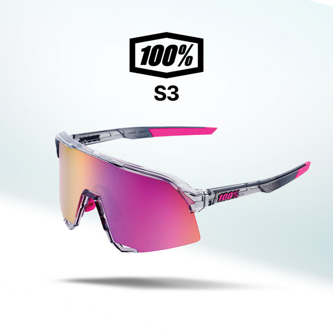 100% 고글 S3 자전거 야구 골프 스포츠 선글라스 100퍼센트 100프로(05), 15.폴리시드그레이/퍼플미러(17), 1개