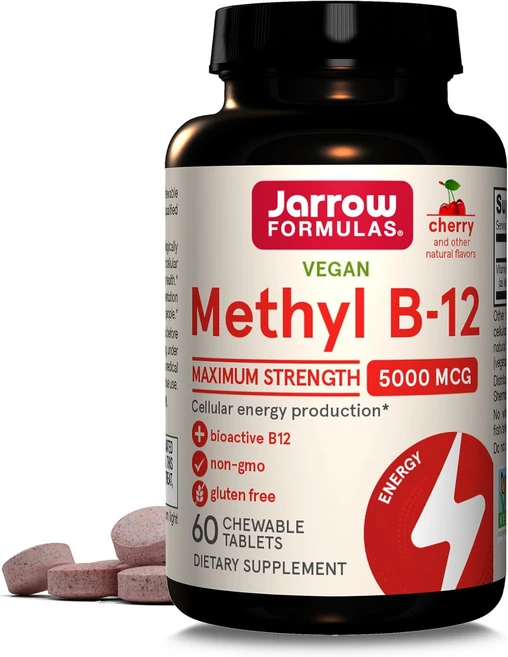 Jarrow 자로우 Methyl B-12 Methylcobalamin 5000 MCG 60정 츄어블 타블렛, 1개 - 쿠팡