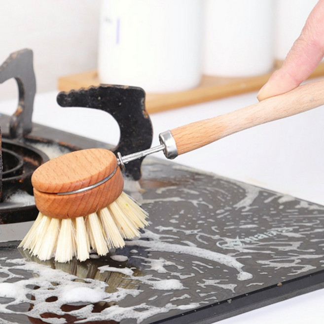 무쇠팬 주물팬 세척솔 바베큐 캠핑 브러쉬