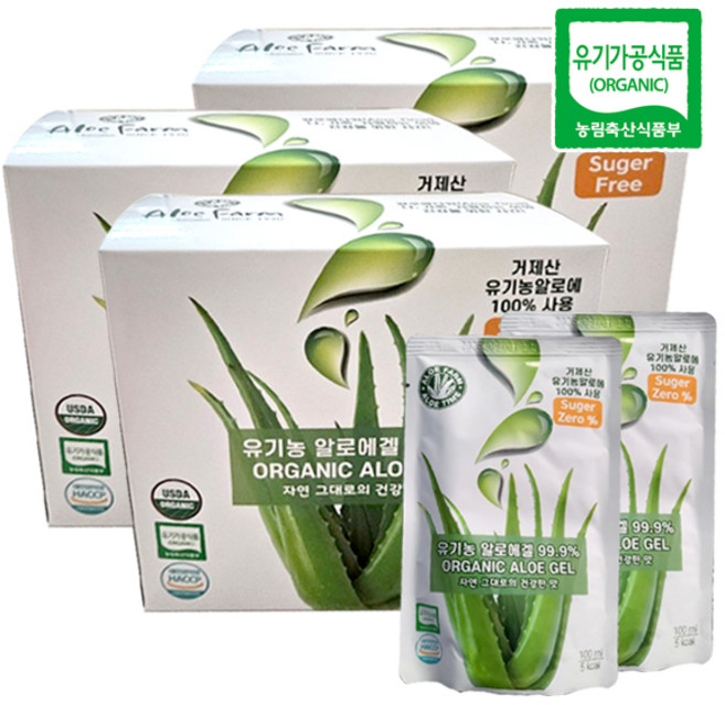 거제 유기농 알로에겔99.9 (100ml) 마시는 알로에, 30개, 100ml