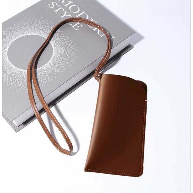 인조가죽 스트랩 안경케이스 목걸이형 여행용 선글라스 휴대폰 수납 파우치 손목겸용