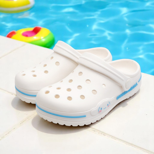 산리오 시나모롤 EVA 아동 샌들 경량 발편한 미끄럼 방지 캐릭터 어린이 키즈 여름 아이보리