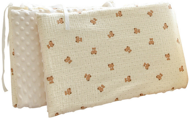 신생아침대가드 낙상방지 범퍼쿠션 순면소재 부드러운 쿠션감 충돌방지 패딩 아기침대안전가드, 정글 토끼 높이 28cm 200cm 1개