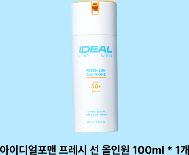 아이디얼포맨 프레시 선 올인원 스킨케어 자외선차단 유분케어, 1개, 100ml