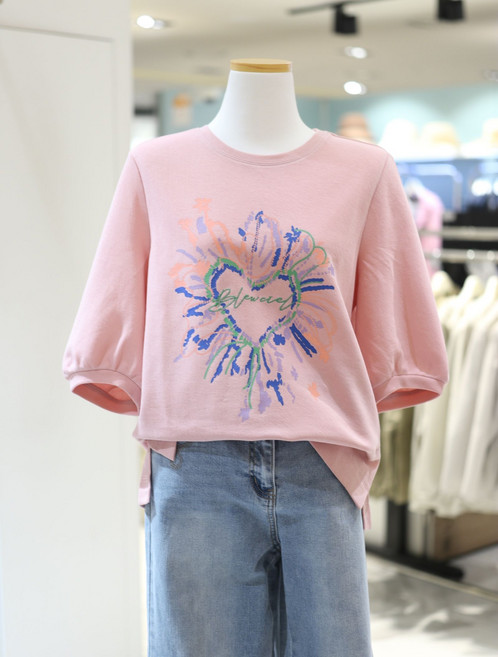 꼼빠니아 프린트 반팔 티셔츠 CAFU4-WKS100