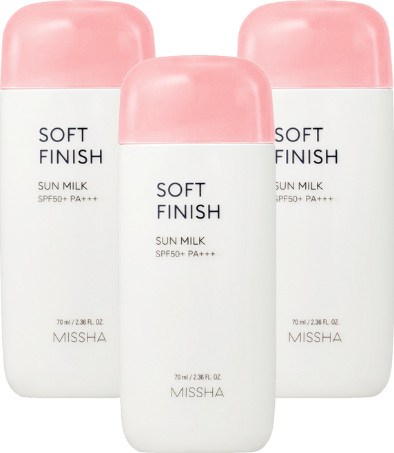 미샤 올 어라운드 세이프 블록 소프트 피니쉬 선밀크 SPF50+ PA+++, 70ml, 3개