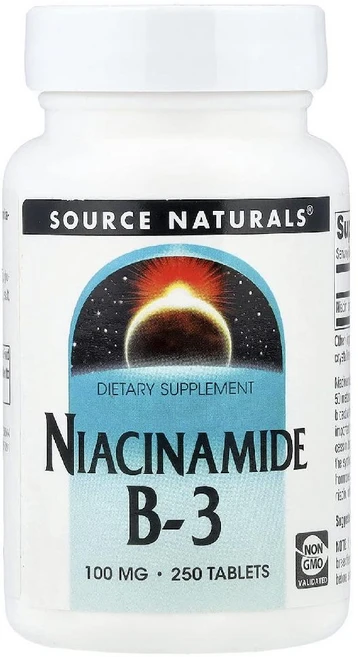 소스내추럴스 나이아신아미드 비타민B-3 100mg Niacinamide 타블렛 250정, 1개 - 쿠팡