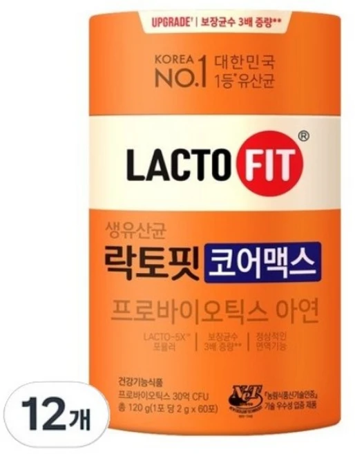 락토핏 종근당건강 생유산균 코어맥스, 120g, 12개 - 쿠팡