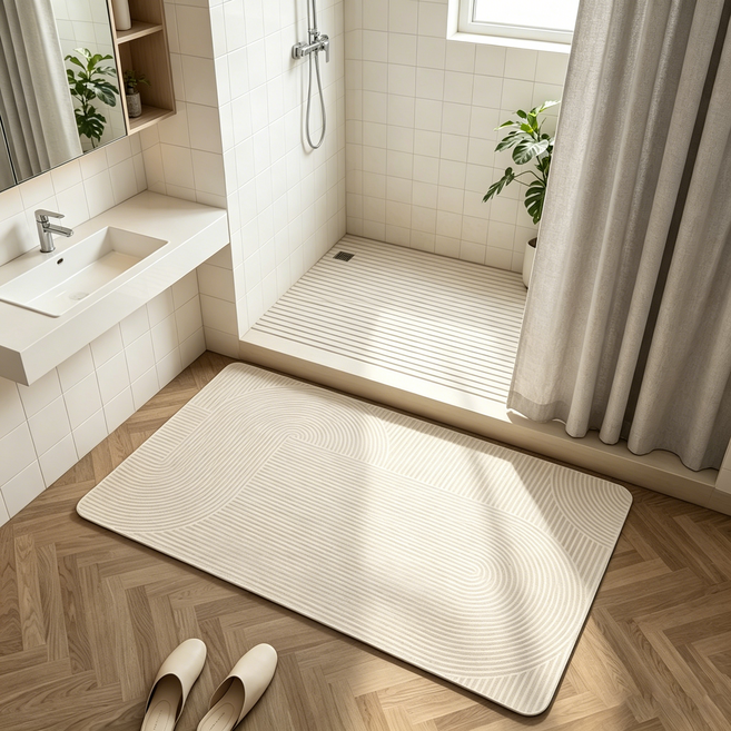 디에스가추몰 규조트 미끄럼방지 욕실 발매트 빨아쓰는 발매트 주방 씽크대 화장실용 세탁가능, BG02, 1개