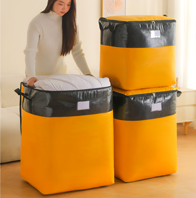 2pcs 튼튼한 초대형 이사 가방 180L 손잡이 이불 정리 옷 이삿짐 캠핑 이사박스, 2개, 블루