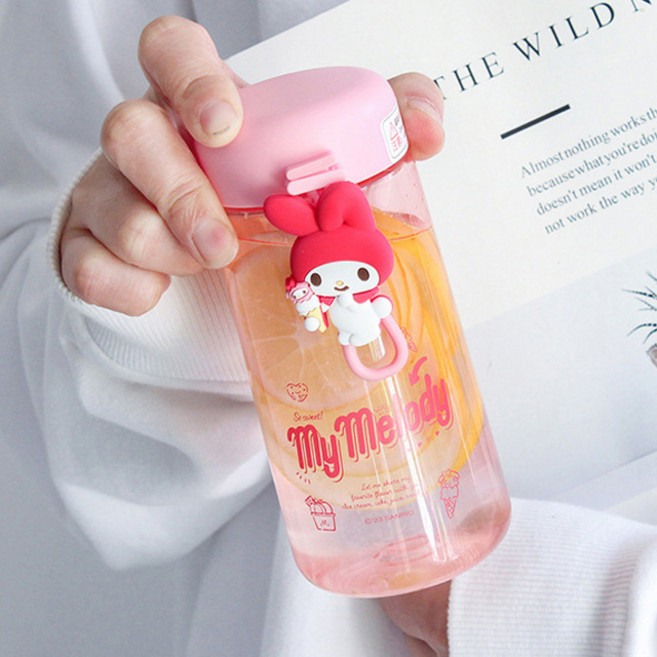 산리오 정품 어린이 투명 트라이탄 물병 350ml, 마이멜로디, 1개